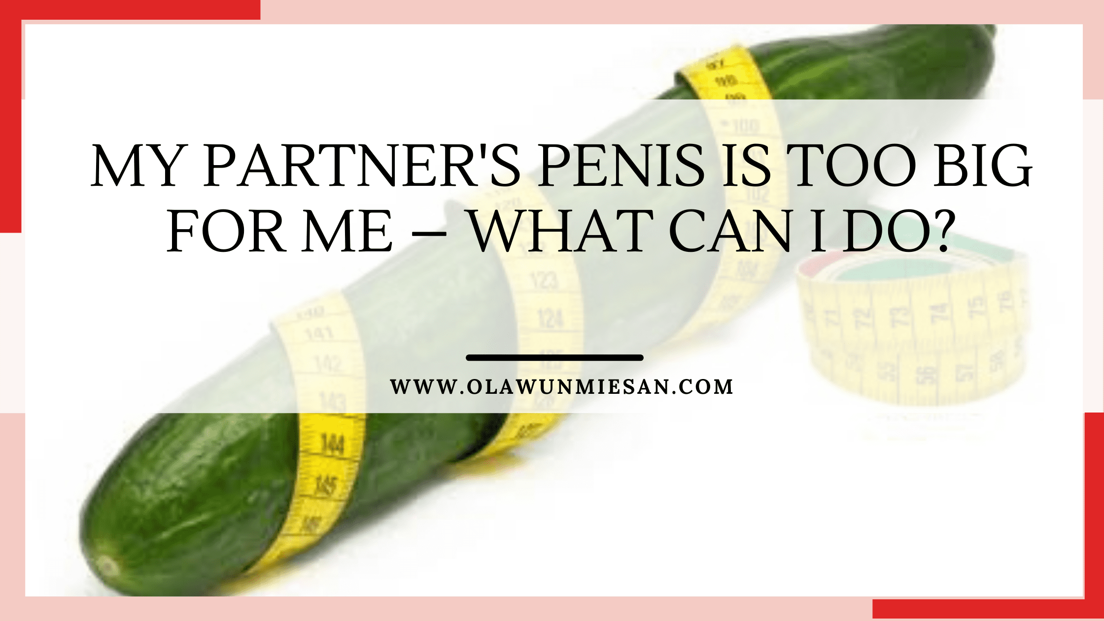 MY PARTNER'S PENIS IS TOO BIG FOR ME- WHAT CAN I DO? 1 How to enjoy sex with a big penis